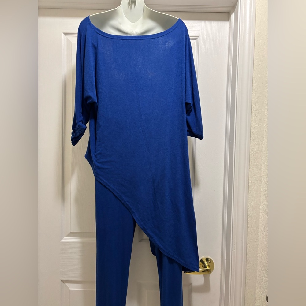 Asymmetrical Blue Jumpsuit